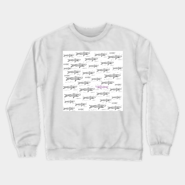 Purple Sardine fish Crewneck Sweatshirt by ElenaCasiglio